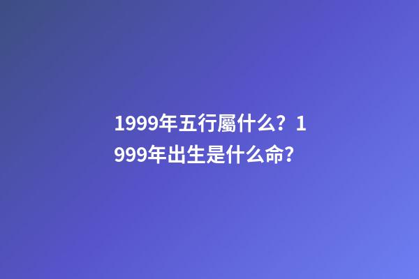 1999年五行屬什么？1999年出生是什么命？