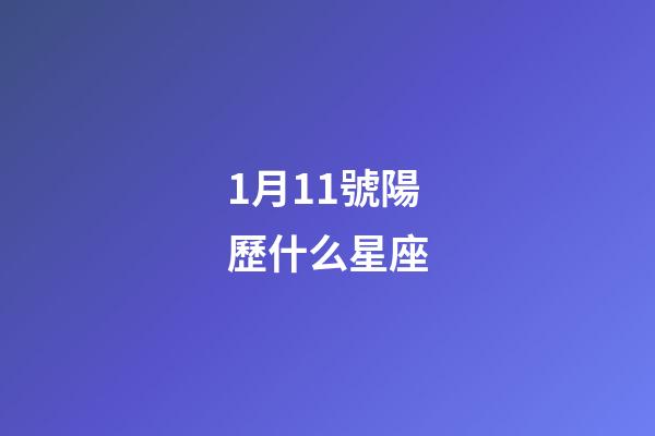 1月11號陽歷什么星座-第1張-星座運勢-玄機派