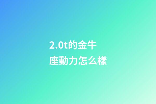 2.0t的金牛座動力怎么樣-第1張-星座運勢-玄機派