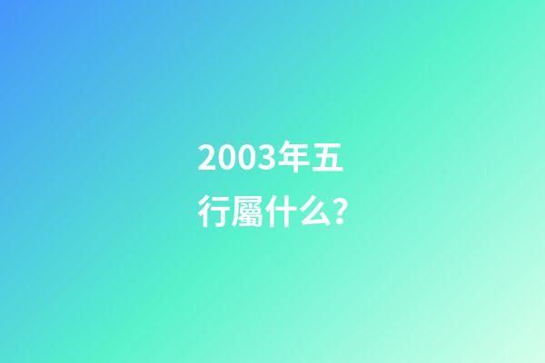 2003年五行屬什么？