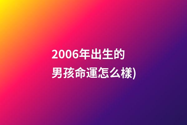 2006年出生的男孩命運怎么樣(60年一周期，十二生肖不同年份出生運勢大不同(下))-第1張-觀點-玄機派