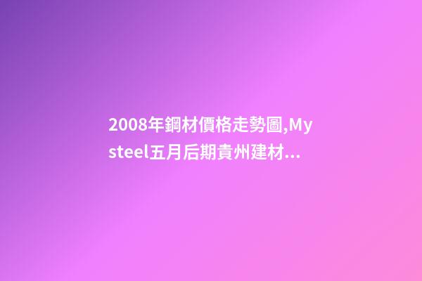 2008年鋼材價格走勢圖,Mysteel五月后期貴州建材價格或將高位調整-第1張-觀點-玄機派