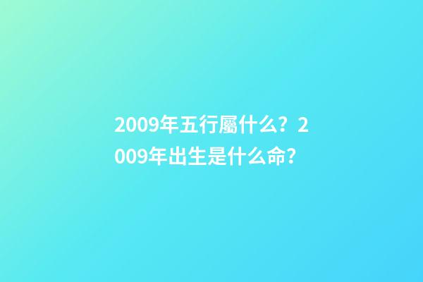 2009年五行屬什么？2009年出生是什么命？