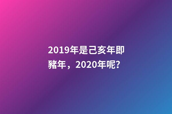 2019年是己亥年即豬年，2020年呢？-第1張-觀點(diǎn)-玄機(jī)派