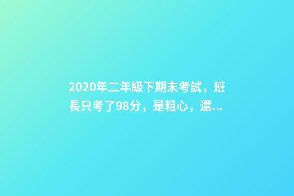 2020年二年級下期末考試，班長只考了98分，是粗心，還是題太難？-第1張-觀點-玄機派