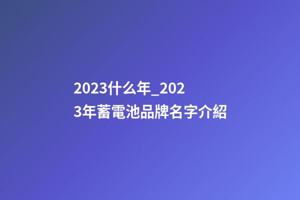 2023什么年_2023年蓄電池品牌名字介紹-第1張-商標(biāo)起名-玄機(jī)派