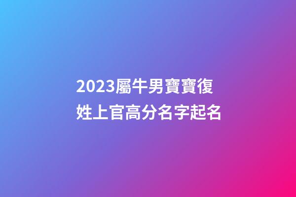 2023屬牛男寶寶復姓上官高分名字起名