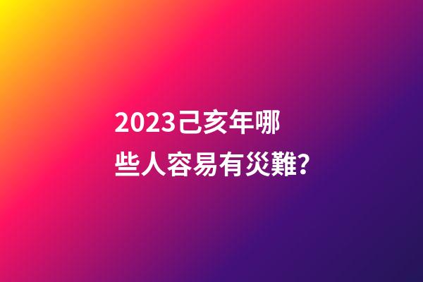 2023己亥年哪些人容易有災難？