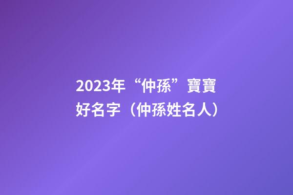 2023年“仲孫”寶寶好名字（仲孫姓名人）