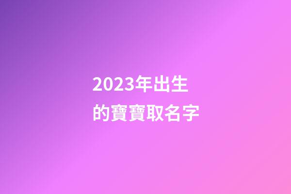 2023年出生的寶寶取名字