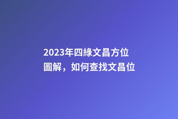 2023年四綠文昌方位圖解，如何查找文昌位