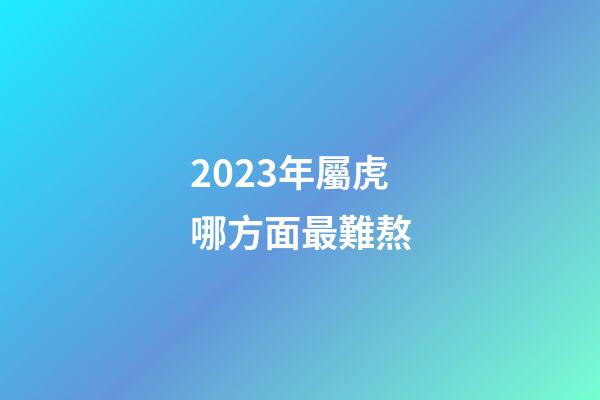 2023年屬虎哪方面最難熬