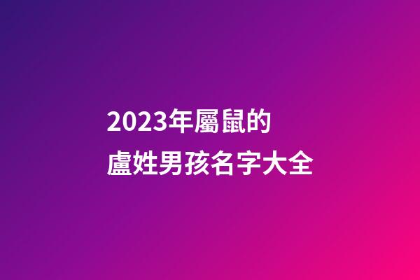 2023年屬鼠的盧姓男孩名字大全