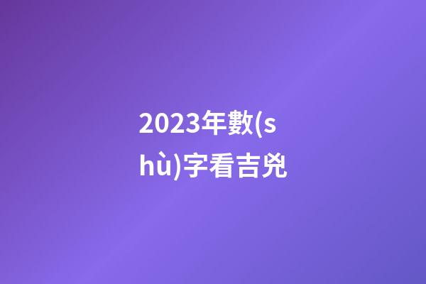 2023年數(shù)字看吉兇