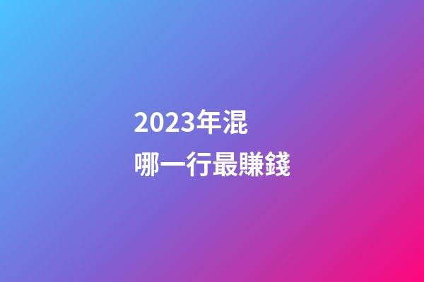 2023年混哪一行最賺錢