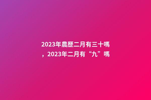 2023年農歷二月有三十嗎，2023年二月有“九”嗎-第1張-觀點-玄機派