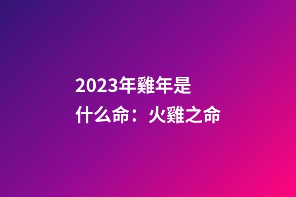 2023年雞年是什么命：火雞之命