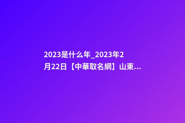2023是什么年_2023年2月22日【中華取名網】山東臨沂XXX裝飾有限公司簽約-第1張-公司起名-玄機派