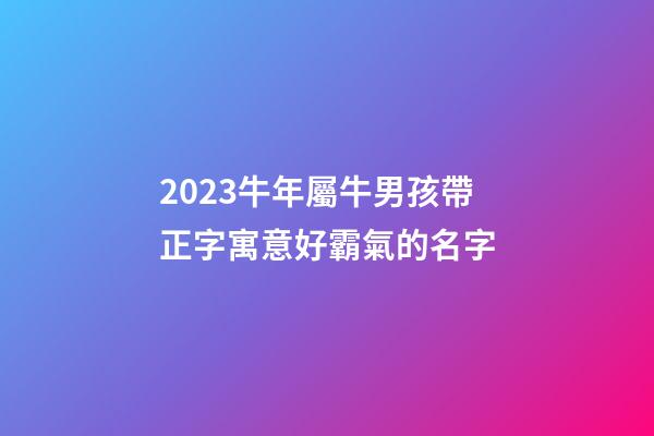 2023牛年屬牛男孩帶正字寓意好霸氣的名字