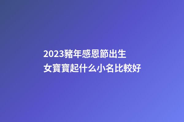 2023豬年感恩節出生女寶寶起什么小名比較好