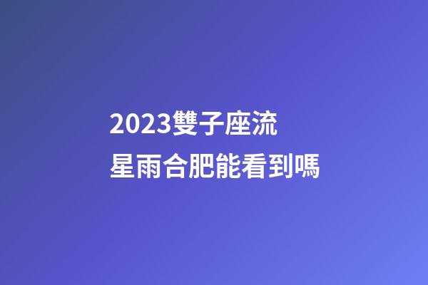 2023雙子座流星雨合肥能看到嗎-第1張-星座運勢-玄機派