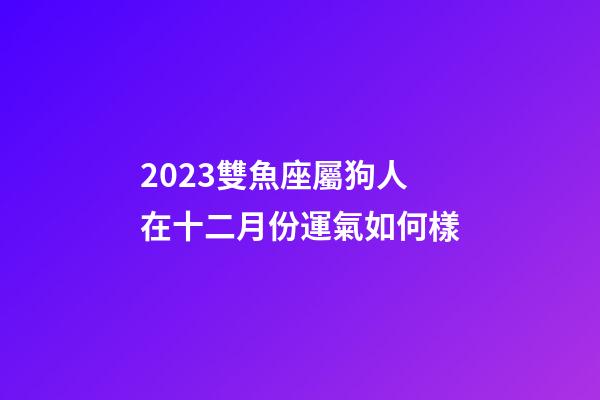 2023雙魚座屬狗人在十二月份運氣如何樣-第1張-星座運勢-玄機派