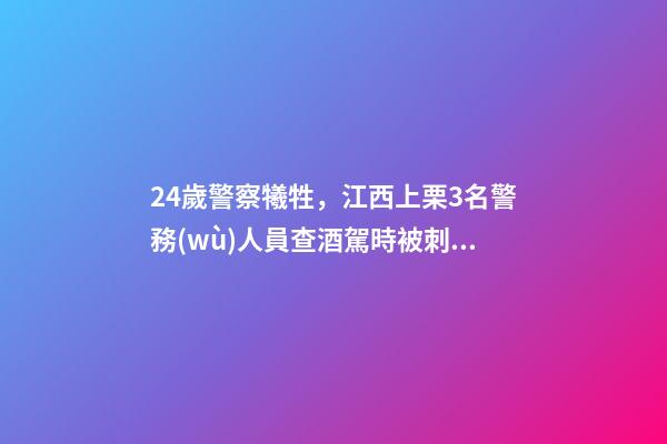24歲警察犧牲，江西上栗3名警務(wù)人員查酒駕時被刺犧牲-第1張-觀點-玄機(jī)派