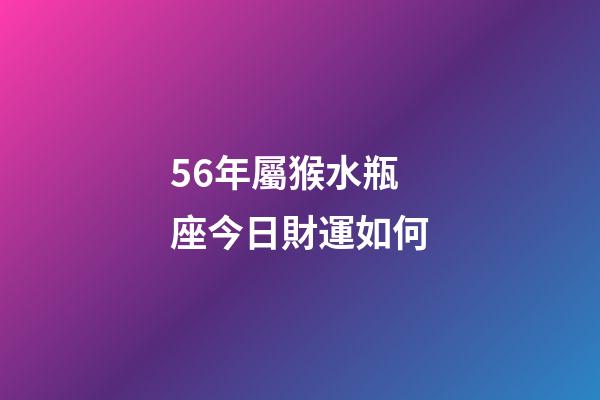 56年屬猴水瓶座今日財運如何-第1張-星座運勢-玄機派