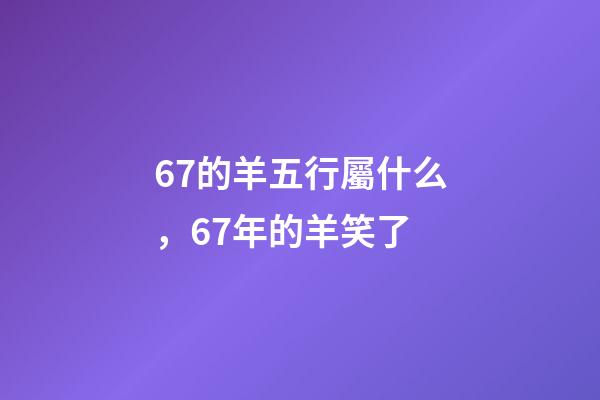67的羊五行屬什么，67年的羊笑了-第1張-觀點-玄機派