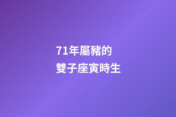 71年屬豬的雙子座寅時生