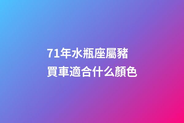 71年水瓶座屬豬買車適合什么顏色