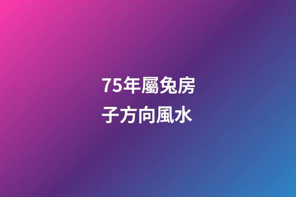 75年屬兔房子方向風水