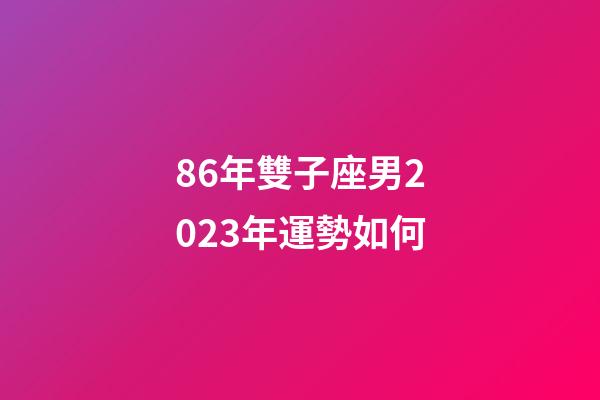 86年雙子座男2023年運勢如何