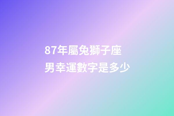 87年屬兔獅子座男幸運數字是多少-第1張-星座運勢-玄機派