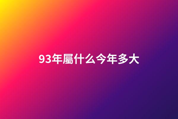 93年屬什么今年多大（93年今年虛歲是多少）