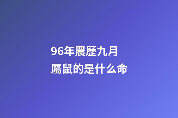 96年農歷九月屬鼠的是什么命(2018年屬鼠的幾月出生最好)-第1張-觀點-玄機派