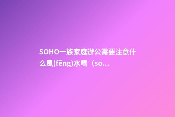 SOHO一族家庭辦公需要注意什么風(fēng)水嗎?（soho小型家庭辦公一族）