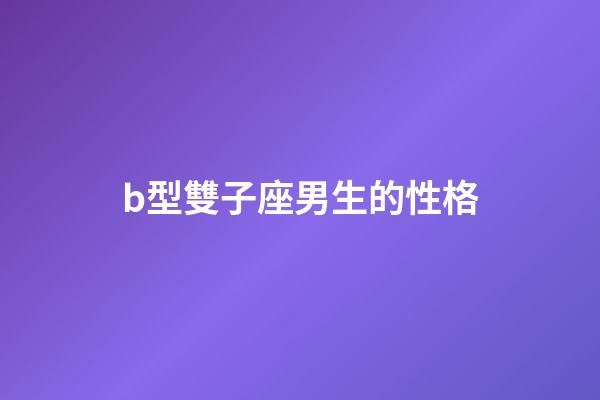 b型雙子座男生的性格