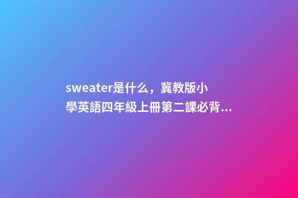 sweater是什么，冀教版小學英語四年級上冊第二課必背句子-第1張-觀點-玄機派