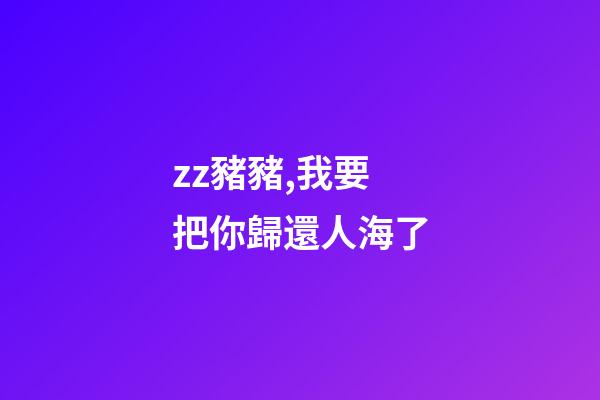 zz豬豬,我要把你歸還人海了-第1張-觀點(diǎn)-玄機(jī)派