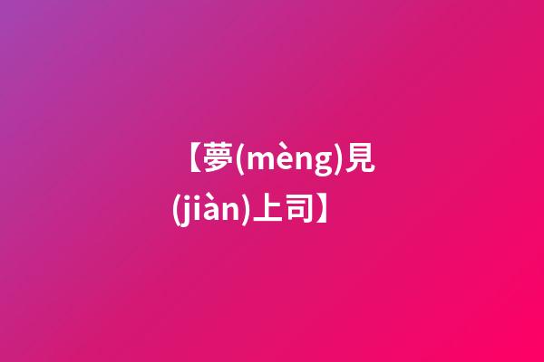 【夢(mèng)見(jiàn)上司】