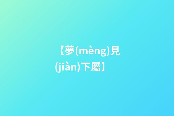 【夢(mèng)見(jiàn)下屬】