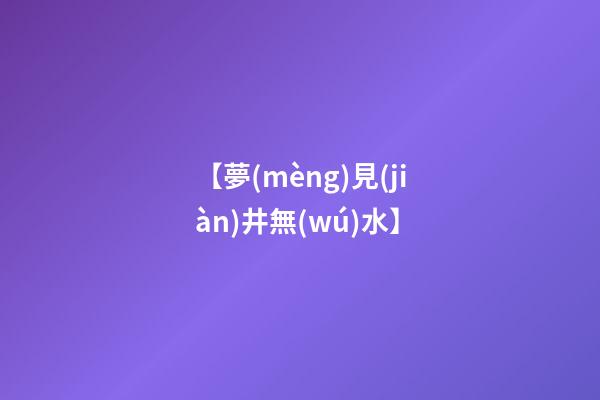 【夢(mèng)見(jiàn)井無(wú)水】