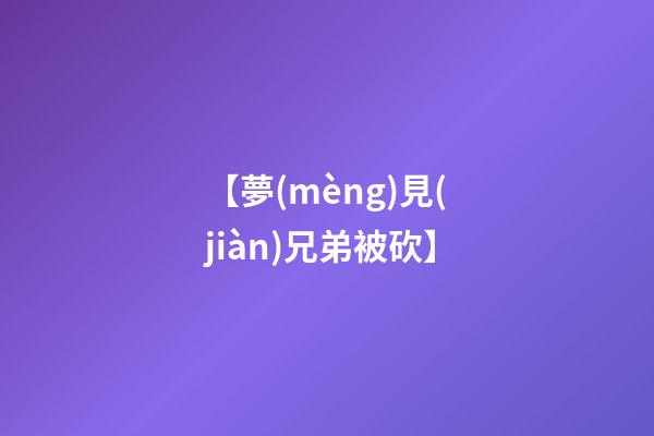 【夢(mèng)見(jiàn)兄弟被砍】