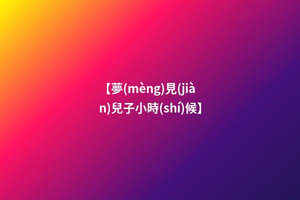 【夢(mèng)見(jiàn)兒子小時(shí)候】
