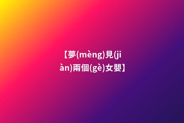 【夢(mèng)見(jiàn)兩個(gè)女嬰】