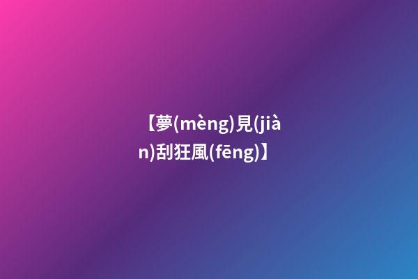 【夢(mèng)見(jiàn)刮狂風(fēng)】