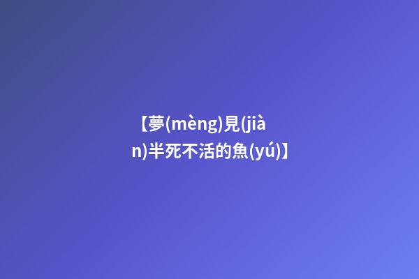 【夢(mèng)見(jiàn)半死不活的魚(yú)】