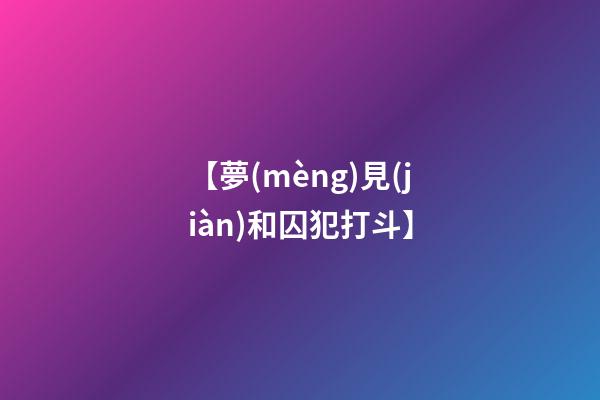 【夢(mèng)見(jiàn)和囚犯打斗】