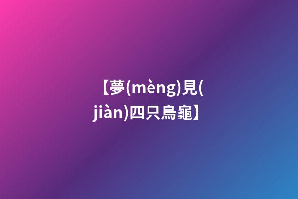 【夢(mèng)見(jiàn)四只烏龜】